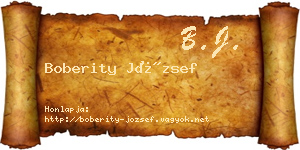 Boberity József névjegykártya